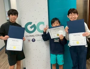 親子留学の卒業式の時の写真